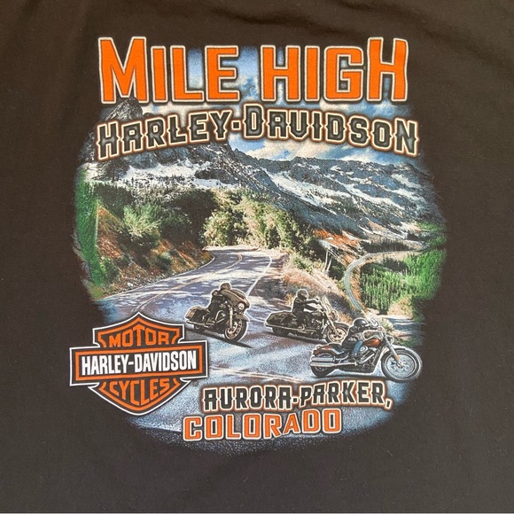 Harley-Davidson Motorcycles Men’s Mile High Aurora Colorado Logo T-Shirt Size XL - Picture 5 of 7